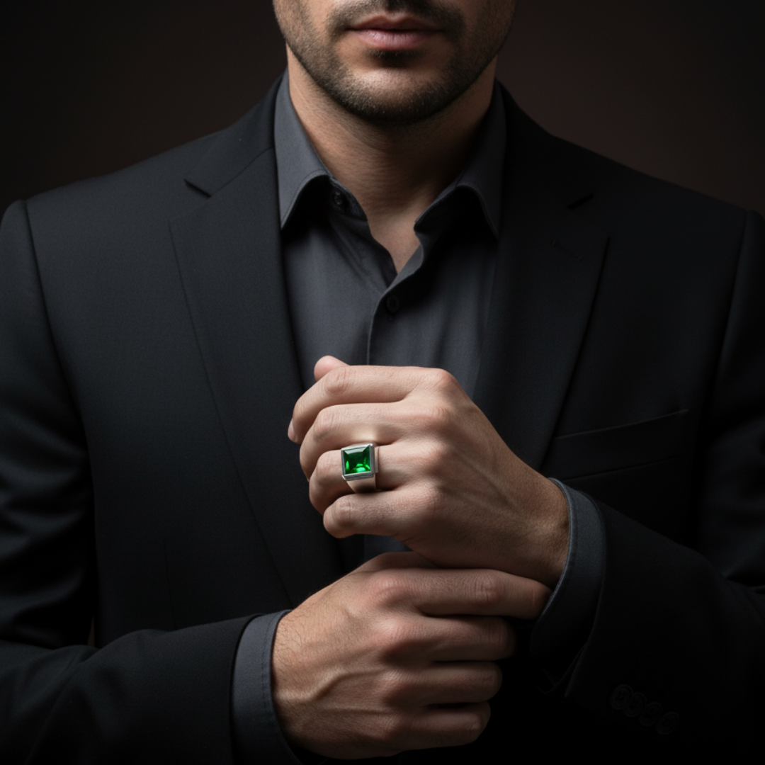 Anel_Masculino_Emerald_Prata_925