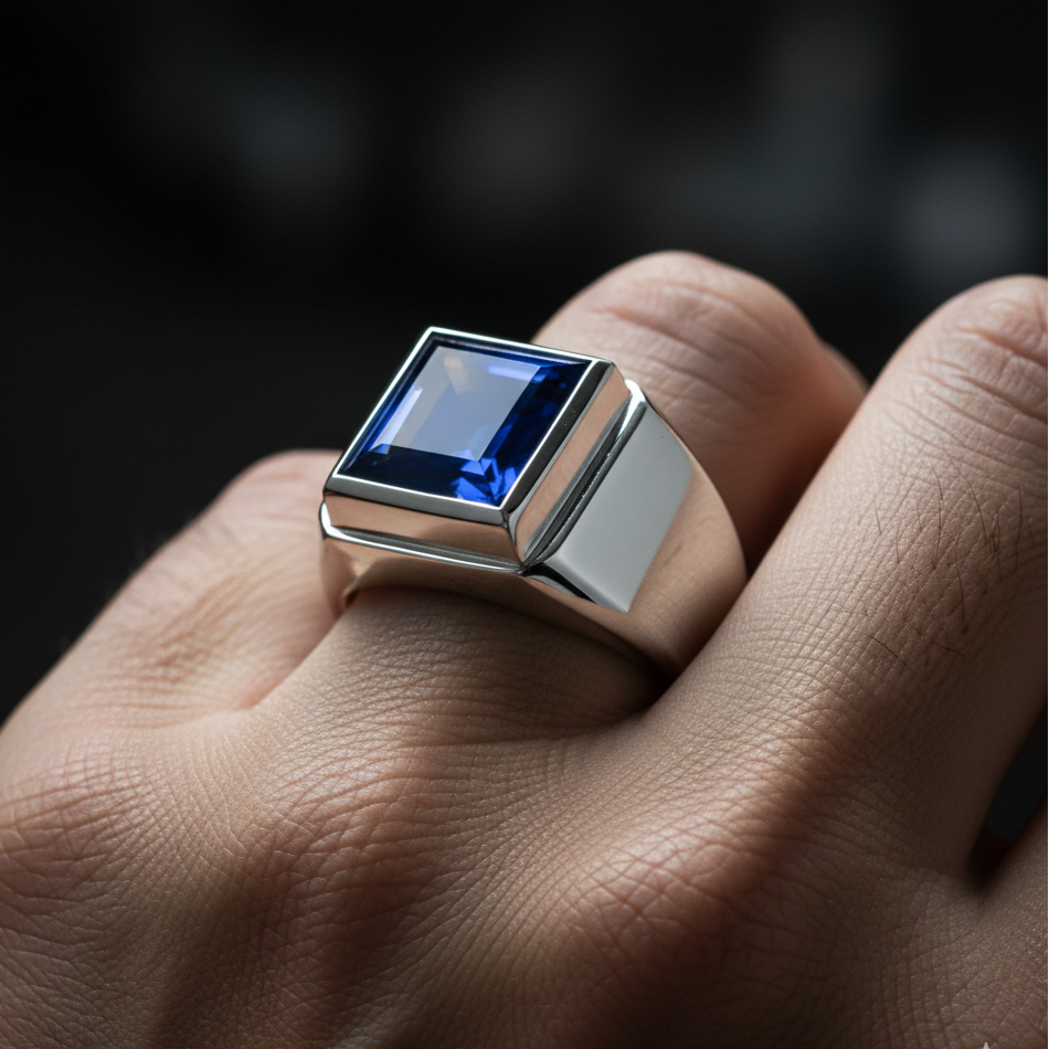 Anel-Masculino-de-Prata-Sapphire