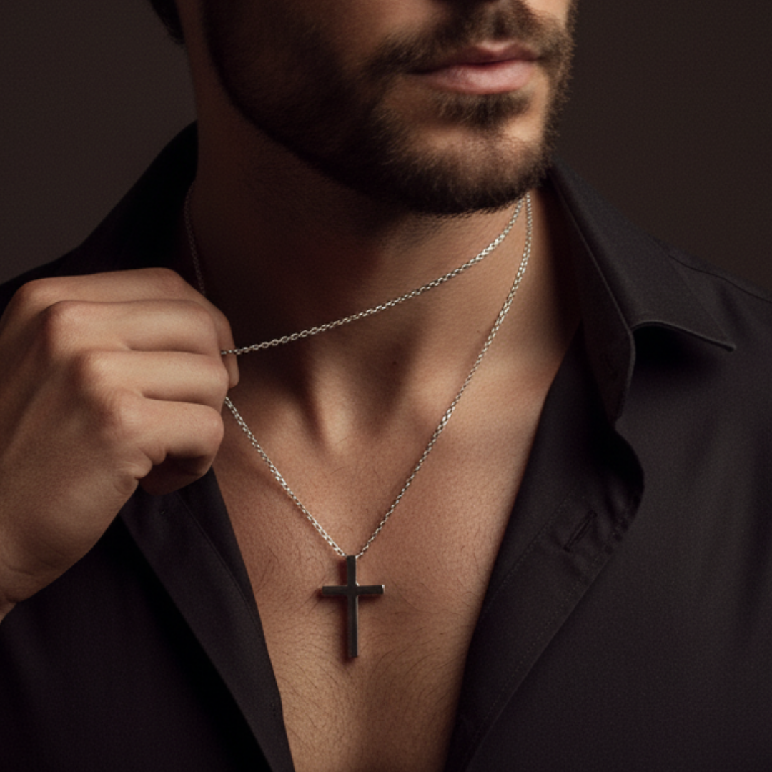 Colar Masculino de Prata Faith foto 5 da Nomar Belmonte