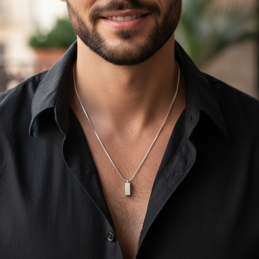 Colar Masculino de Prata Minimals foto 4 da Nomar Belmonte