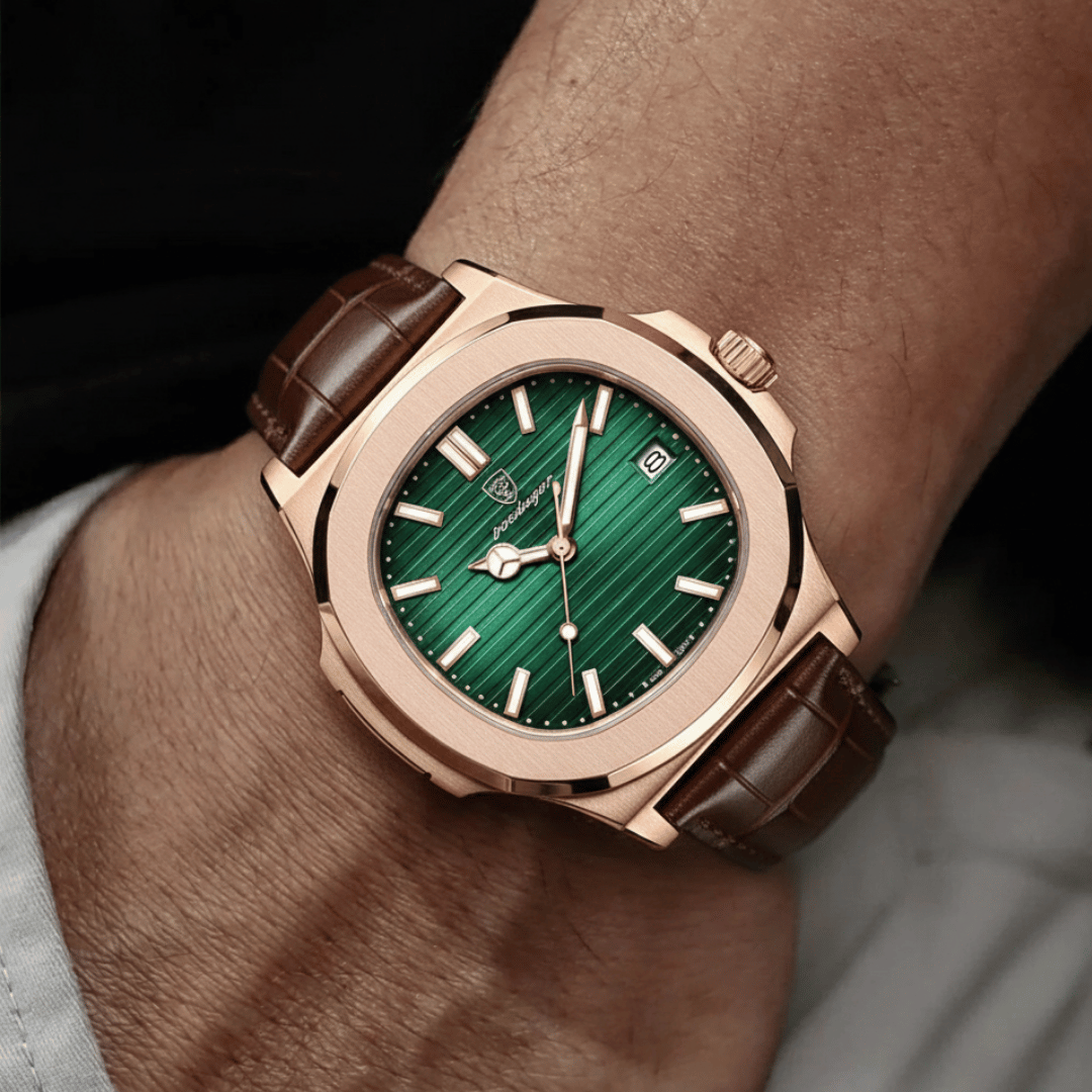 Relógio Masculino Montesier de luxo no pulso, estilo sofisticado, acabamento em aço, visual elegante